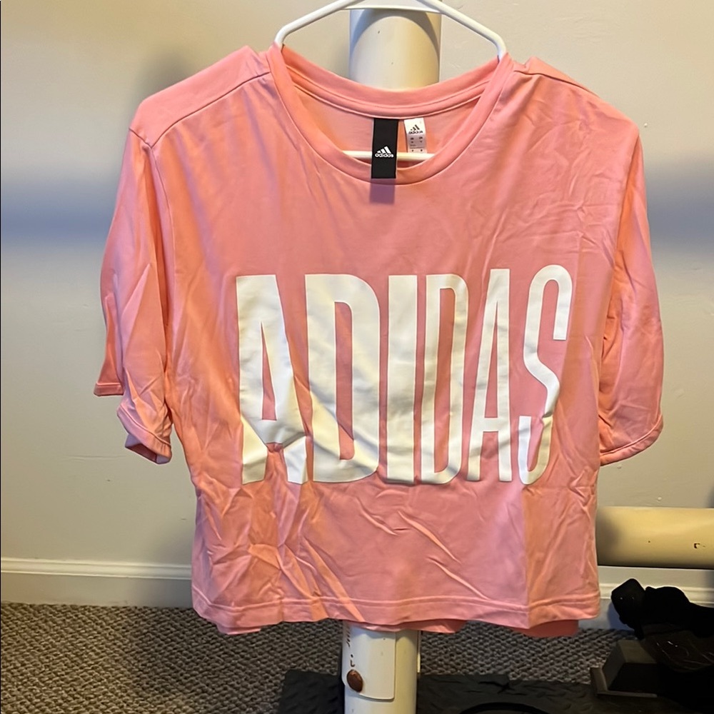 Adidas Pink Cropped T-Shirt